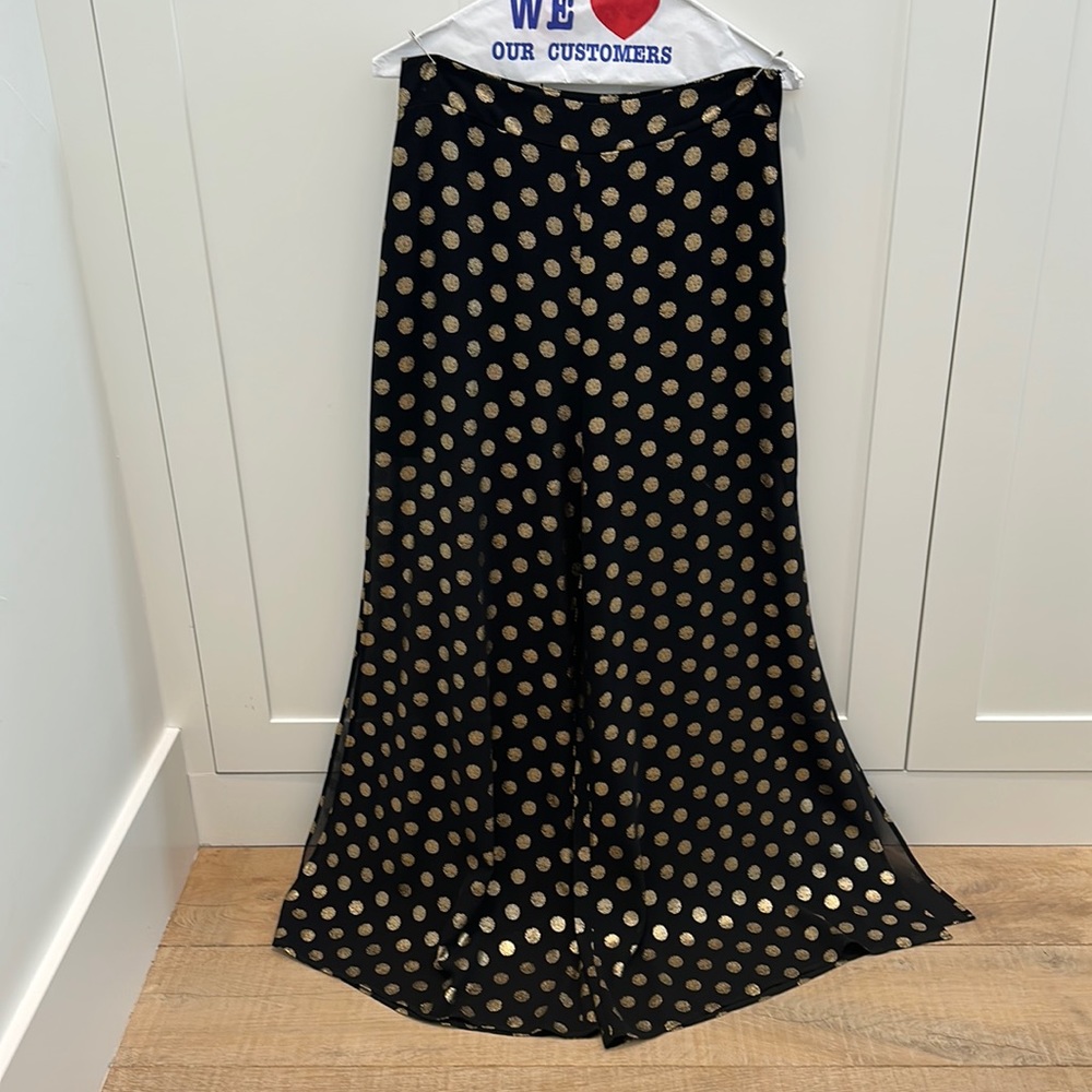 MUMU gold and black Polk a dot pant